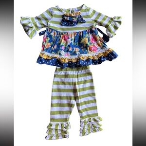 Counting Daisies little girls mixed-print two-piece outfit